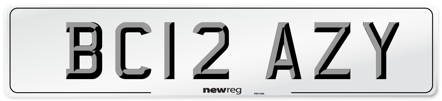 BC12 AZY Number Plate from New Reg